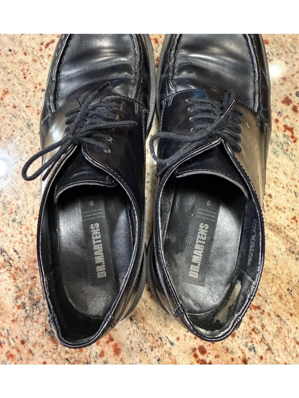 Vtg 90s Dr. Martens Black Leather Oxford Lace Up Loafers 8747 Lug Sole Mens Sz 9